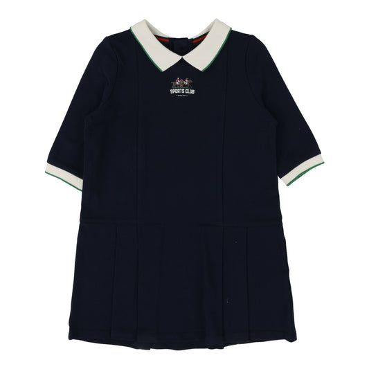 ANALOGIE NAVY TRIM PIQUE DRESS