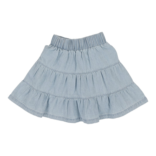 ANALOGIE LIGH BLUE DENIM WASH TIERED SKIRT