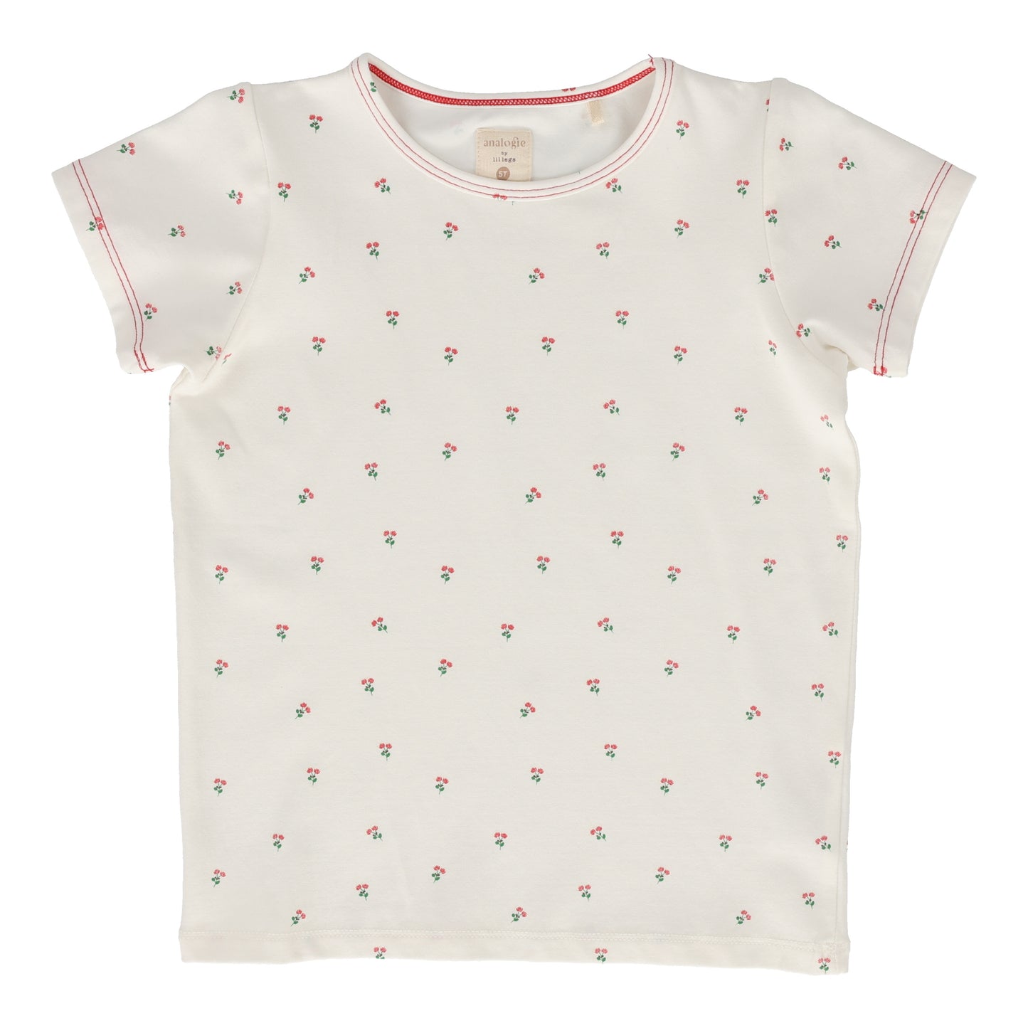 ANALOGIE WHITE/RED CHERRY PRINT SS T-SHIRT