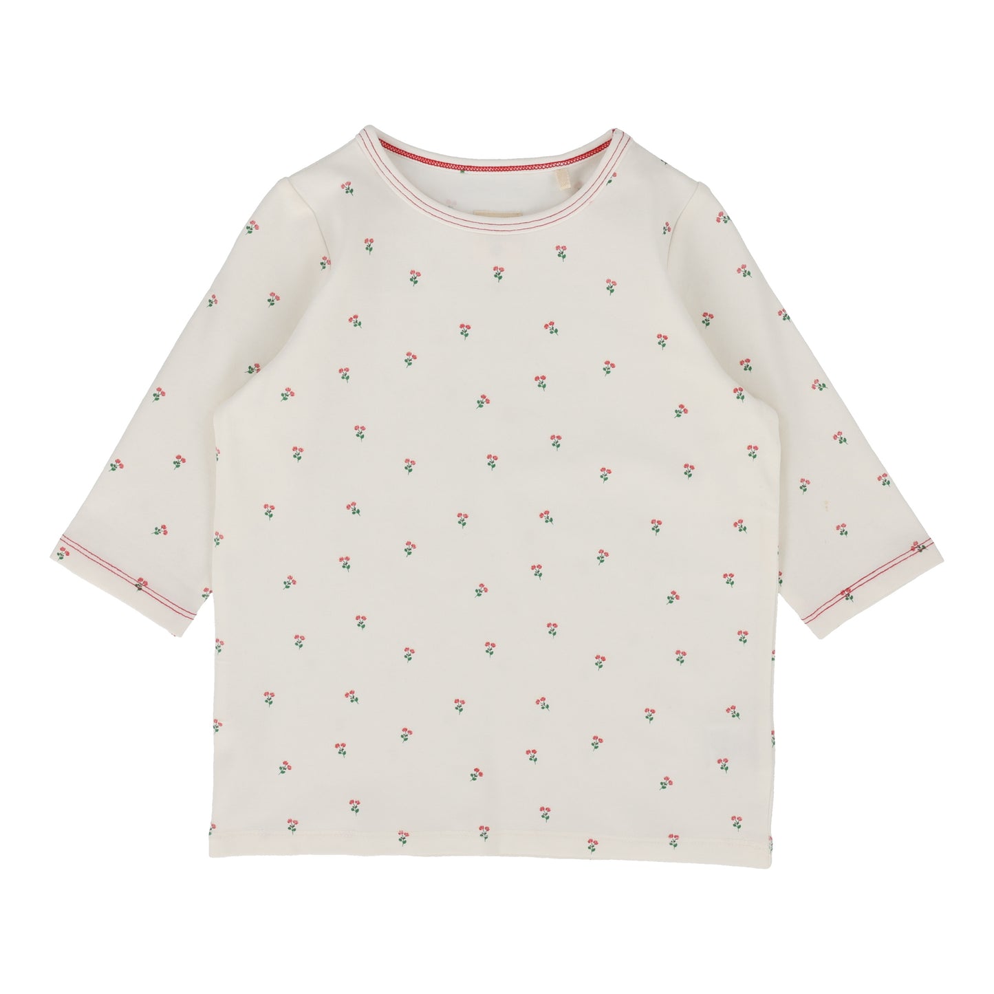 ANALOGIE WHITE/RED CHERRY PRINT 3/4 SLEEVE T-SHIRT