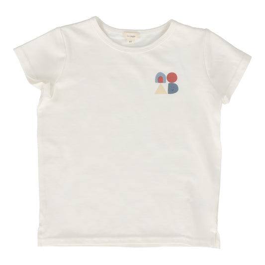 LIL LEGS WHITE GEOMETRIC T-SHIRT