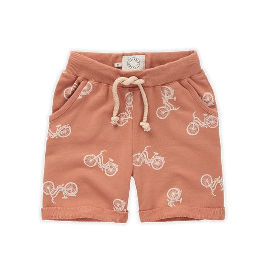 SPROET & SPROUT SALMON BICYCLE PRINT TIE SHORTS