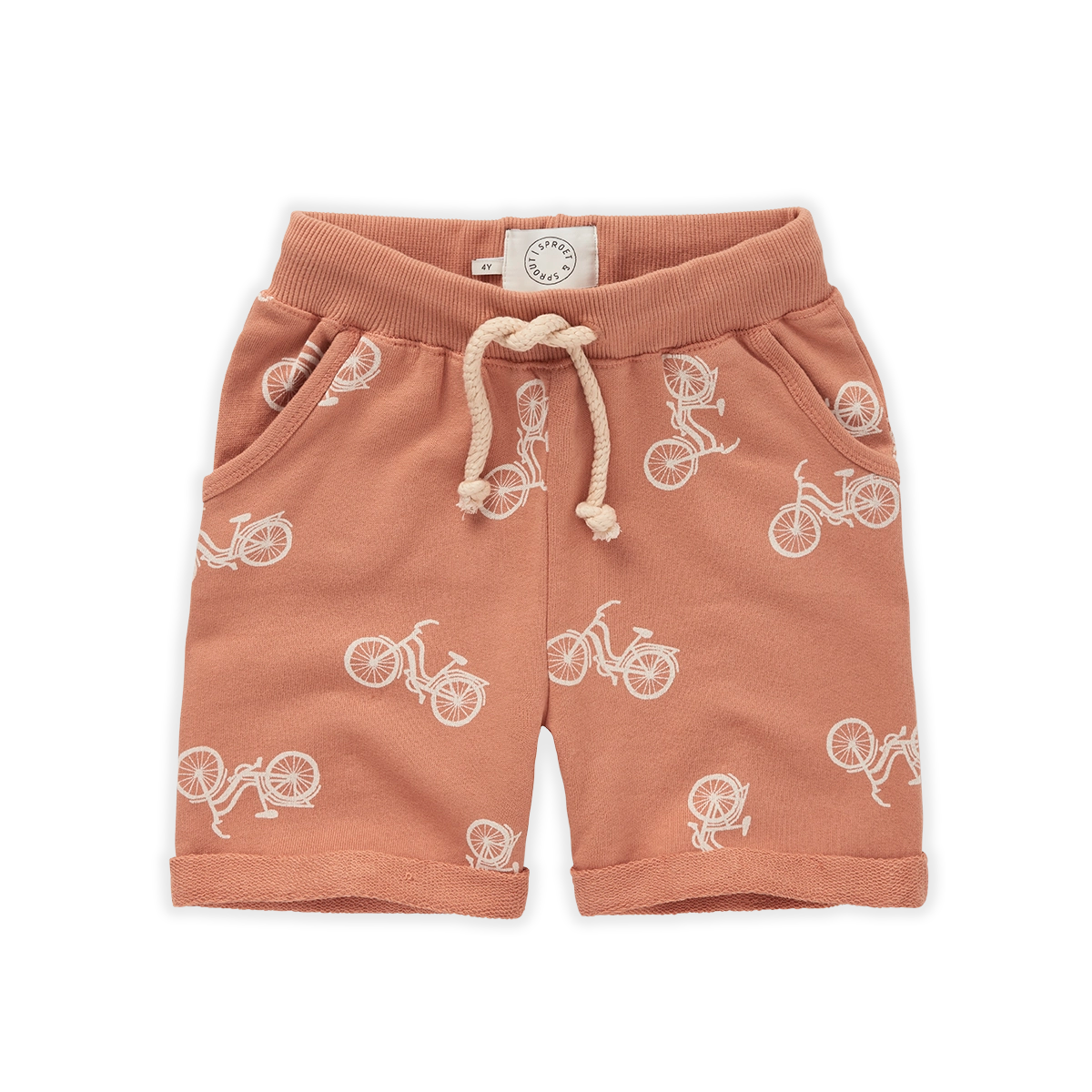 SPROET & SPROUT SALMON BICYCLE PRINT TIE SHORTS [FINAL SALE]