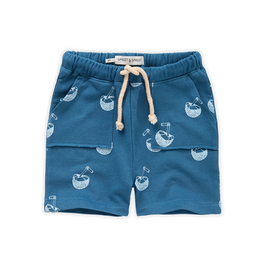 SPROET & SPROUT BLUE COCONUT PRINT TIE SHORTS
