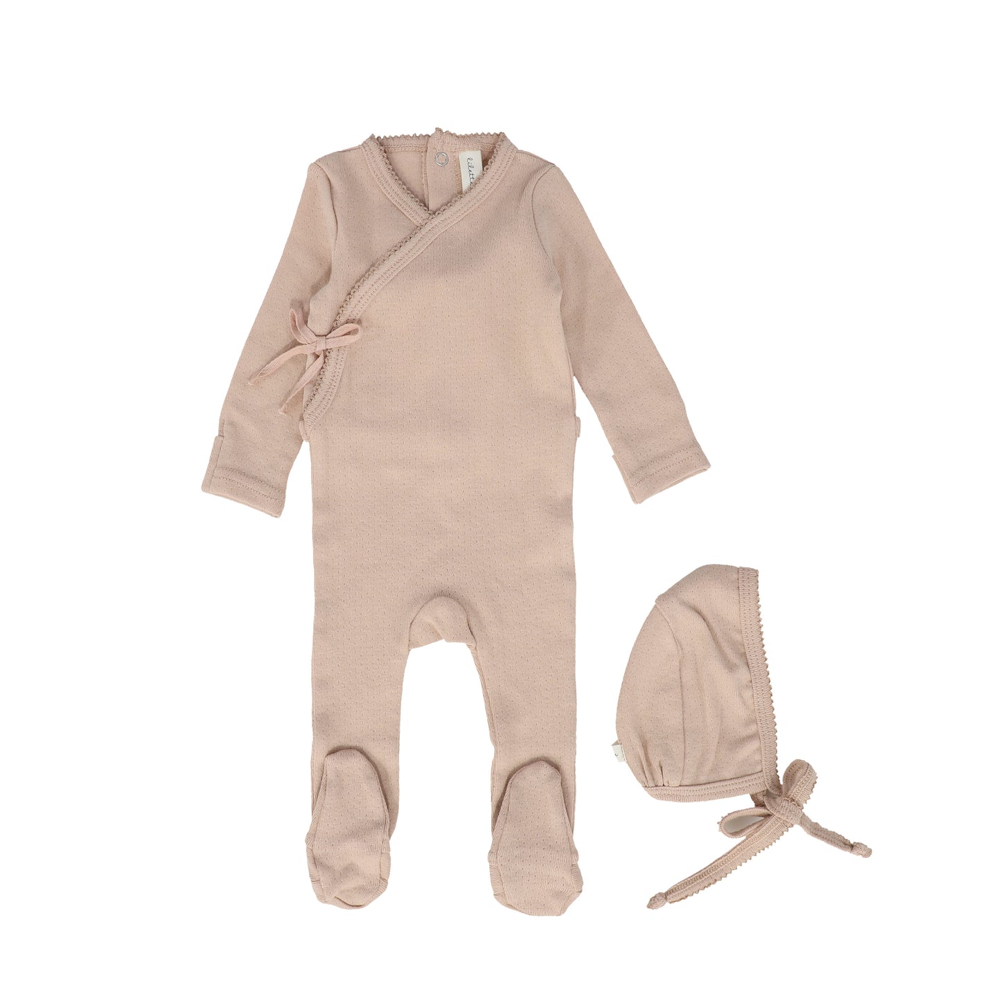 LILETTE SHELL PINK PINPOINT WRAPOVER FOOTIE SET