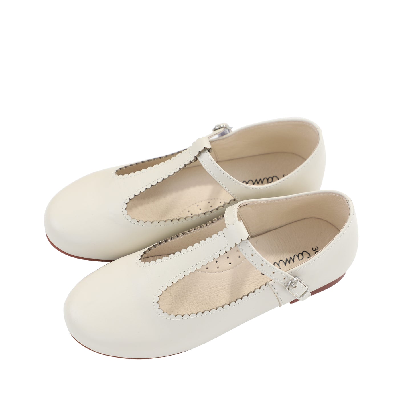 CAMILLE KIDS SAND SCALLOP TRIM T-STRAP SHOE