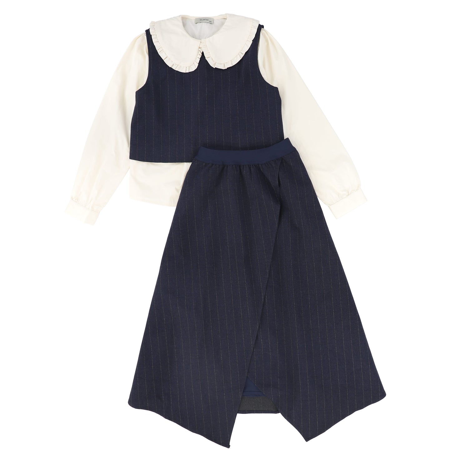 VALENTINA NAVY PINSTRIPE VEST SET