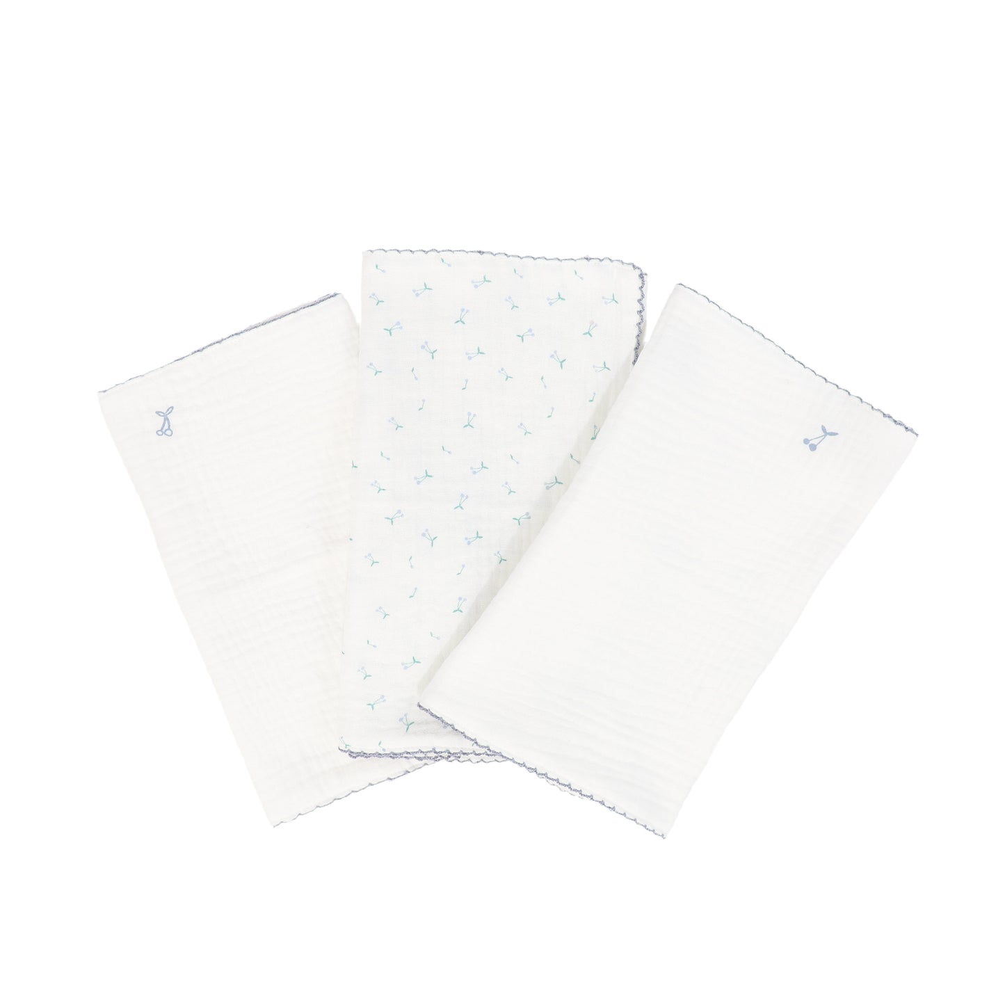 KIPP WHITE/BLUE CHERRY PRINT CLOTH SET