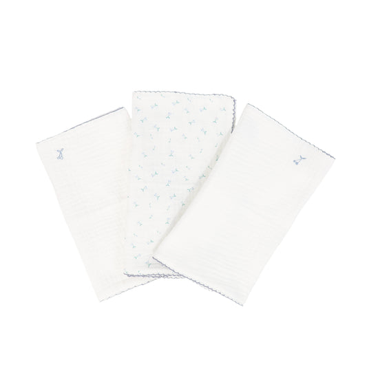 KIPP WHITE/BLUE CHERRY PRINT CLOTH SET