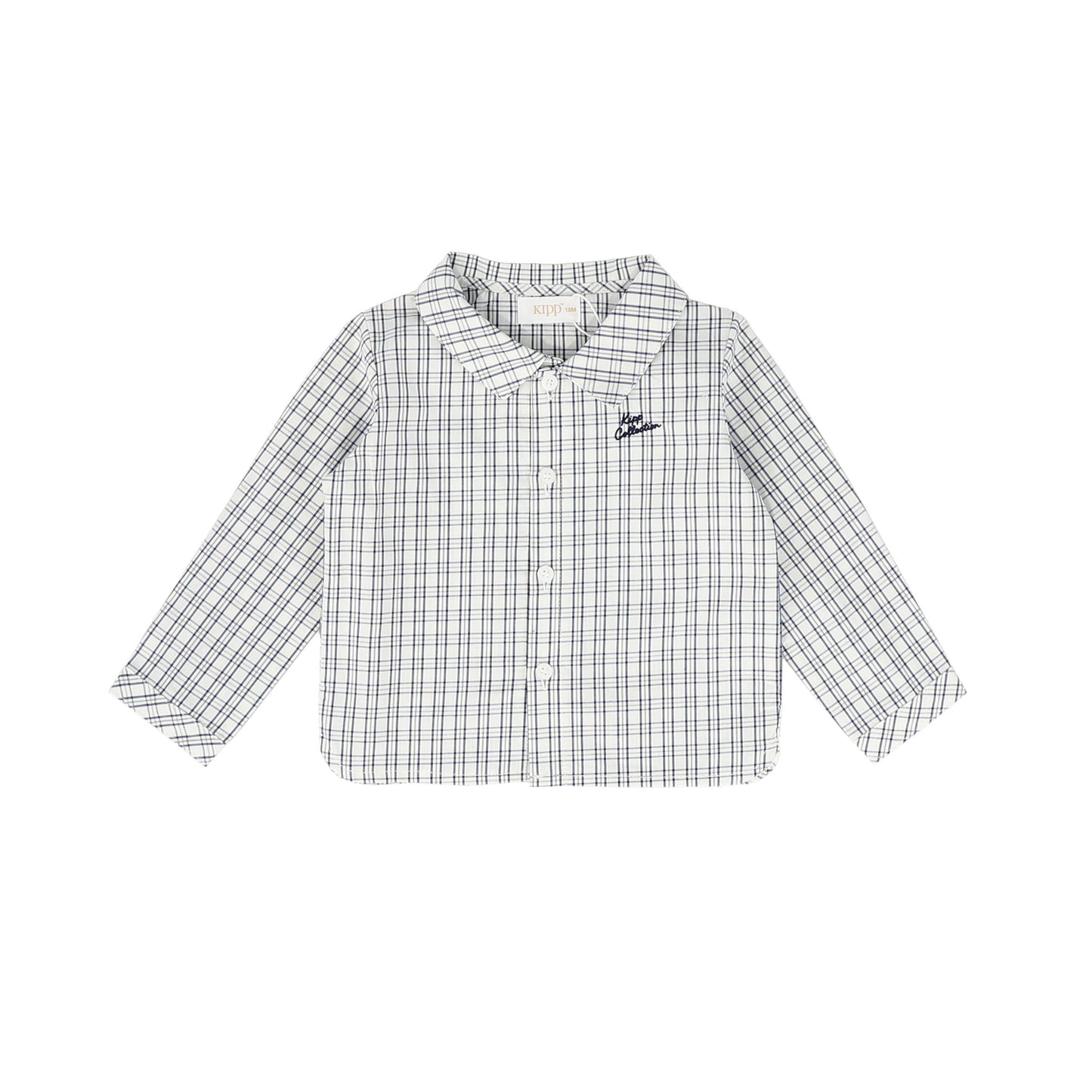 KIPP DUSTY BLUE PLAID BUTTON SHIRT