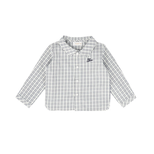KIPP DUSTY BLUE PLAID BUTTON SHIRT