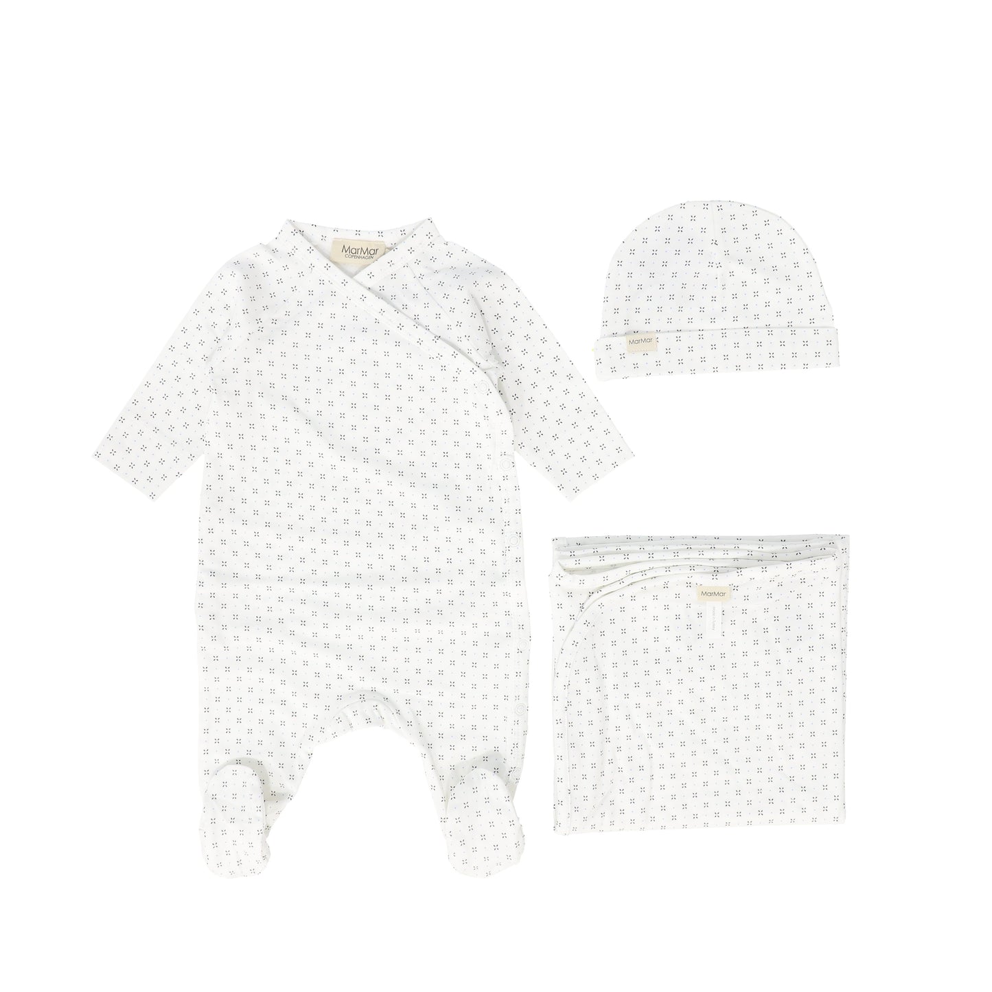 MARMAR COPENHAGEN WHITE DESIGN PRINT FOOTIE SET