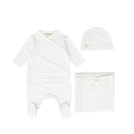 MARMAR COPENHAGEN WHITE DESIGN PRINT FOOTIE SET