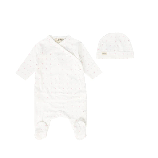 MARMAR COPENHAGEN PALE PINK TULIP FOOTIE + BEANIE