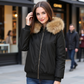 SCOTCH BONNET BLACK/NATURAL FUR LINED COAT