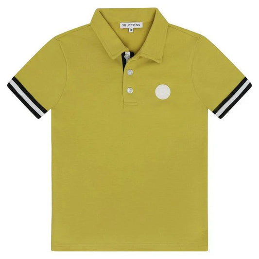 3 BUTTONS LIME STRIPE TRIM POLO