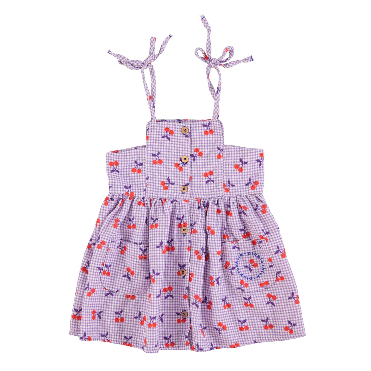 PIUPIUCHICK PURPLE CHECKED CHERRY DRESS