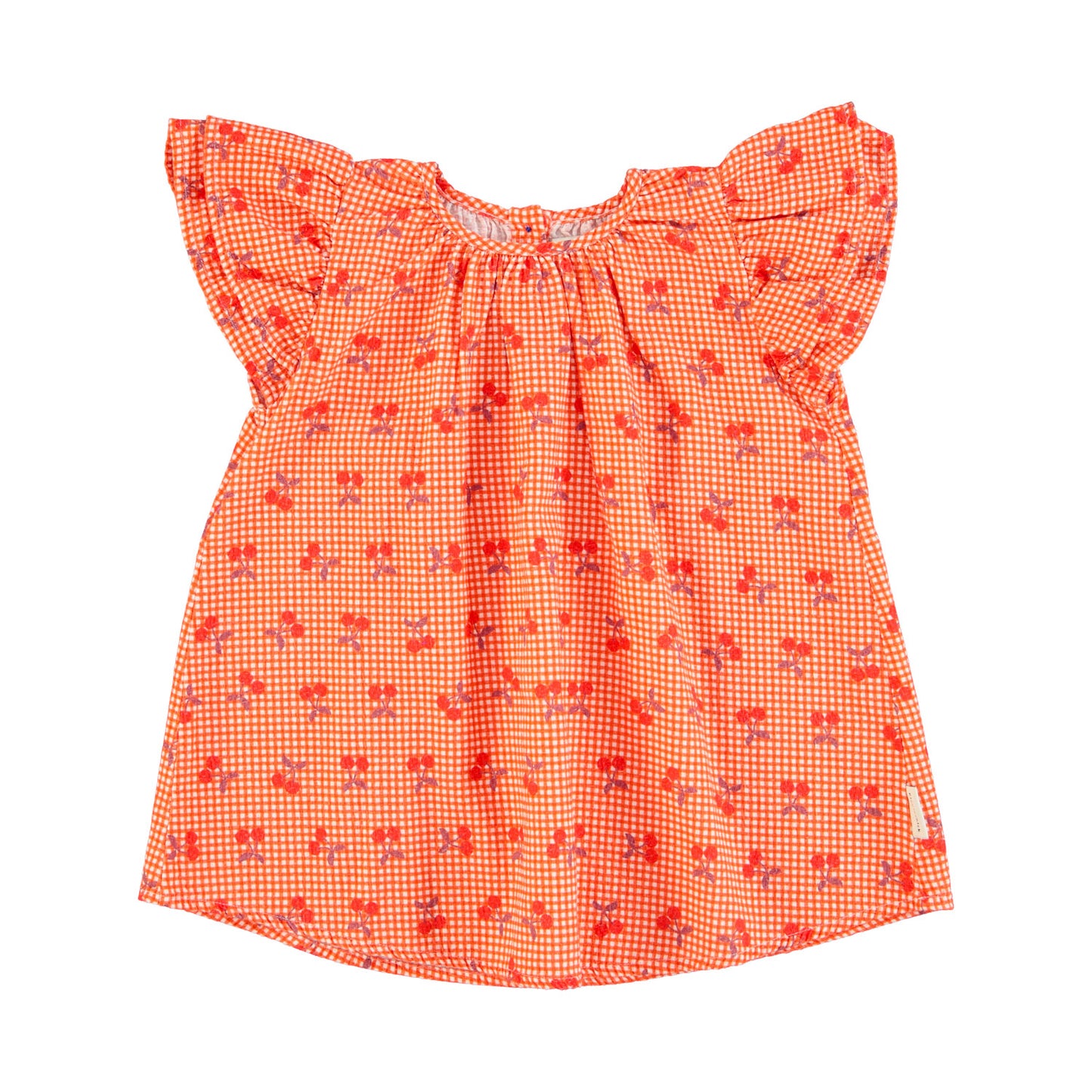 PIUPIUCHICK ORANGE CHECKED CHERRY DRESS