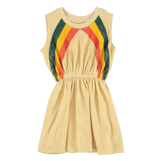 PIUPIUCHICK TAN STRIPE TERRY DRESS
