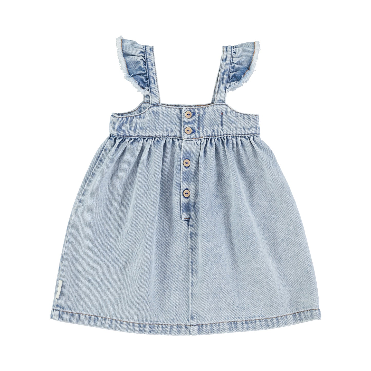 PIUPIUCHICK BLUE DENIM WASH RUFFLE JUMPER