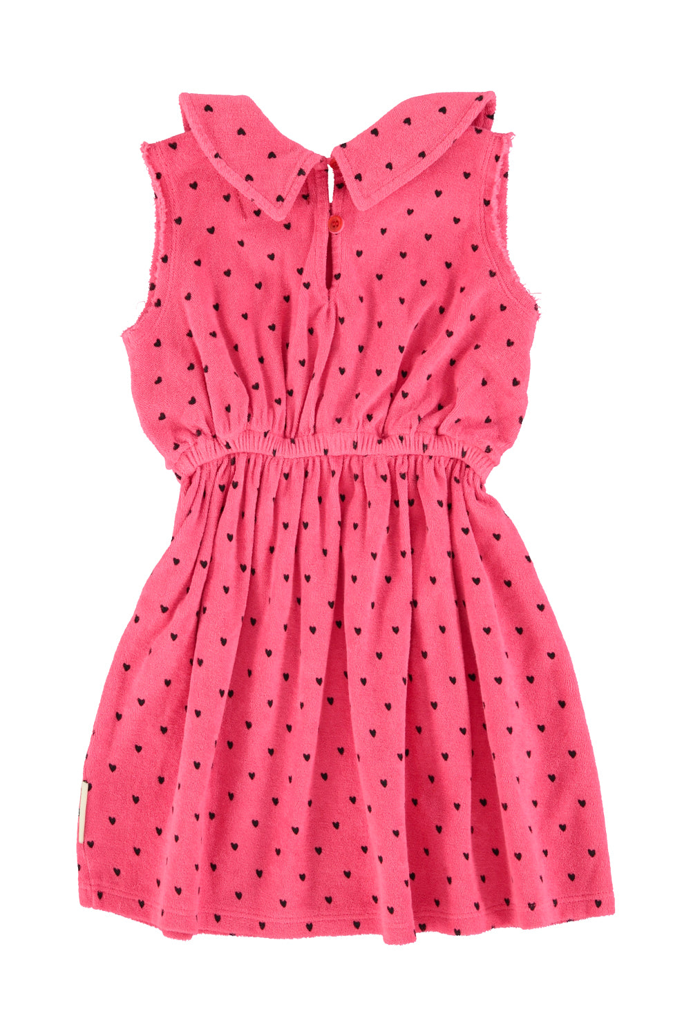 PIUPIUCHICK HOT PINK TERRY HEART PRINT COLLAR JUMPER