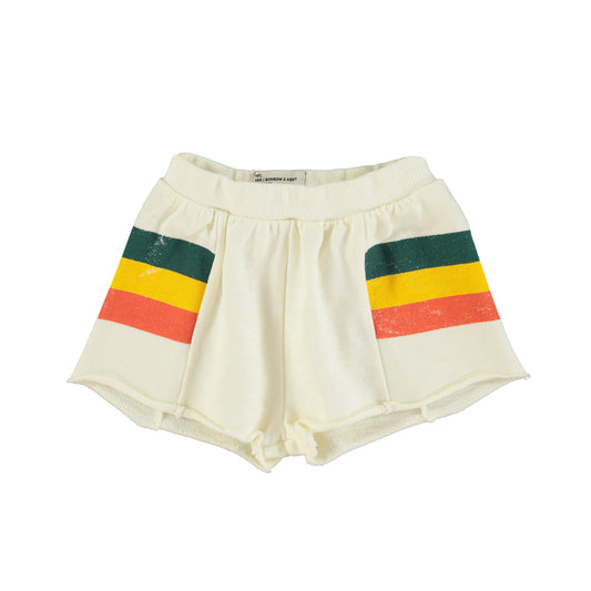 PIUPIUCHICK ECRU STRIPED TERRY SHORTS