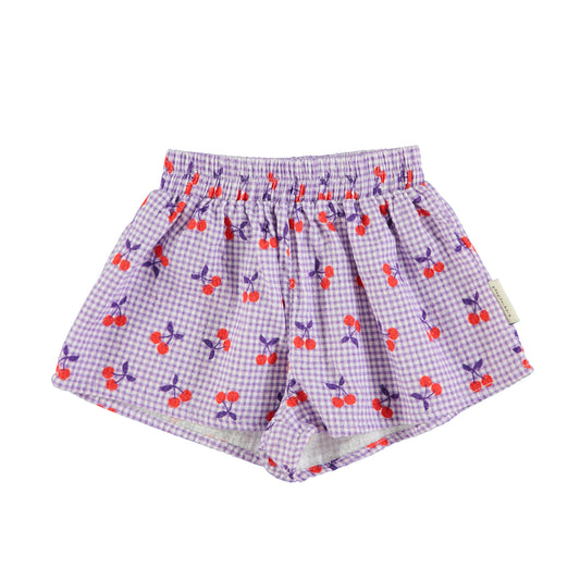 PIUPIUCHICK PURPLE CHECKED CHERRY SHORTS