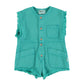 PIUPIUCHICK TEAL DENIM POCKET ROMPER