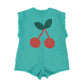 PIUPIUCHICK TEAL DENIM POCKET ROMPER