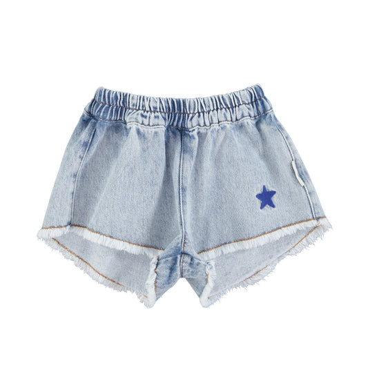 PIUPIUCHICK BLUE DENIM WASH SHORTS