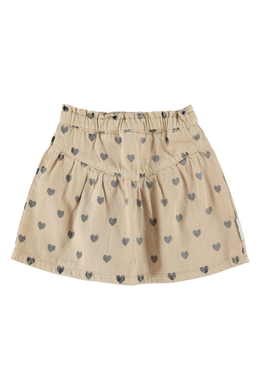 PIUPIUCHICK BEIGE HEART PRINT SKIRT