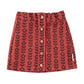 PIUPIUCHICK BURGUNDY FLOWER STRIPED SKIRT