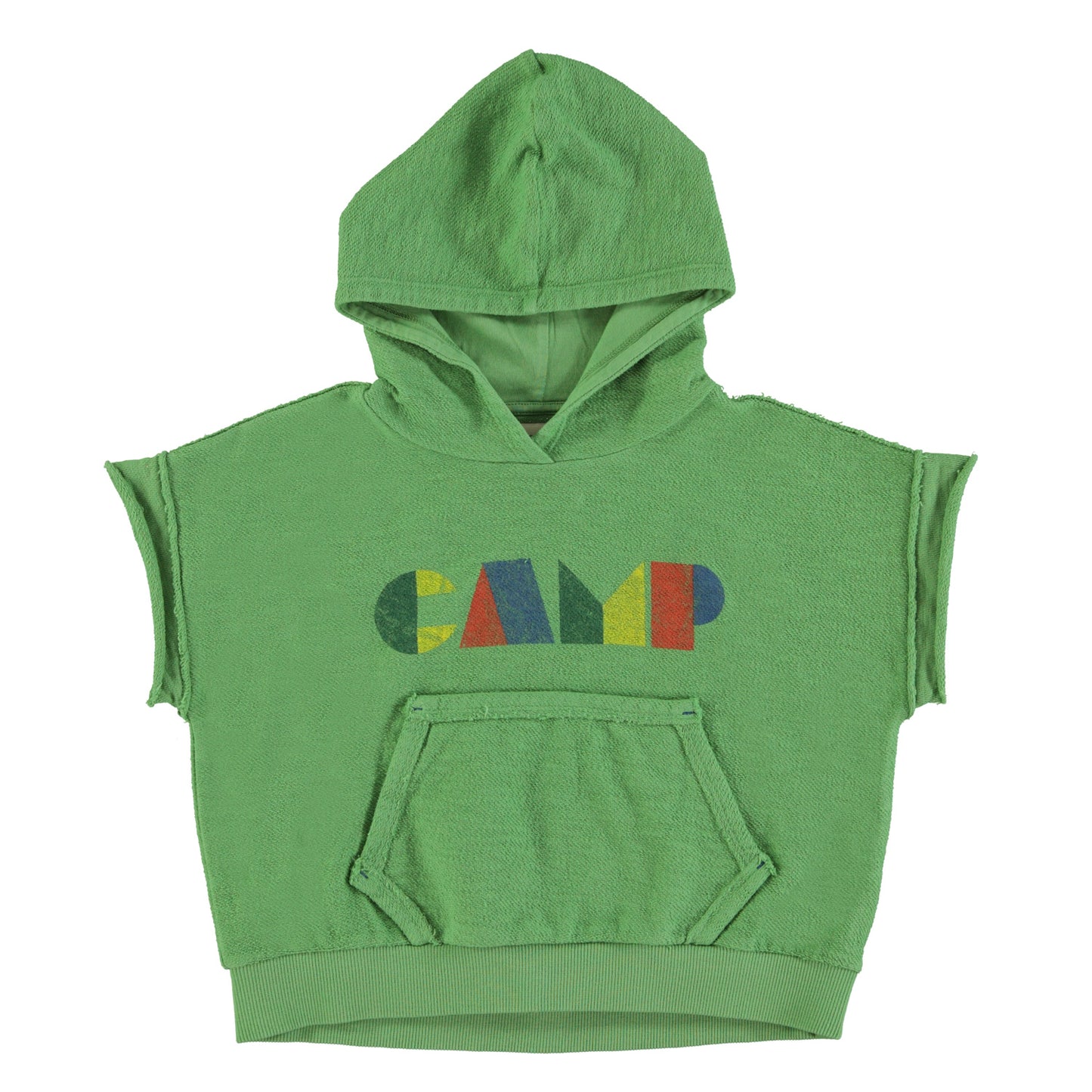 PIUPIUCHICK GREEN WORDED SLEEVELESS SWEATSHIRT