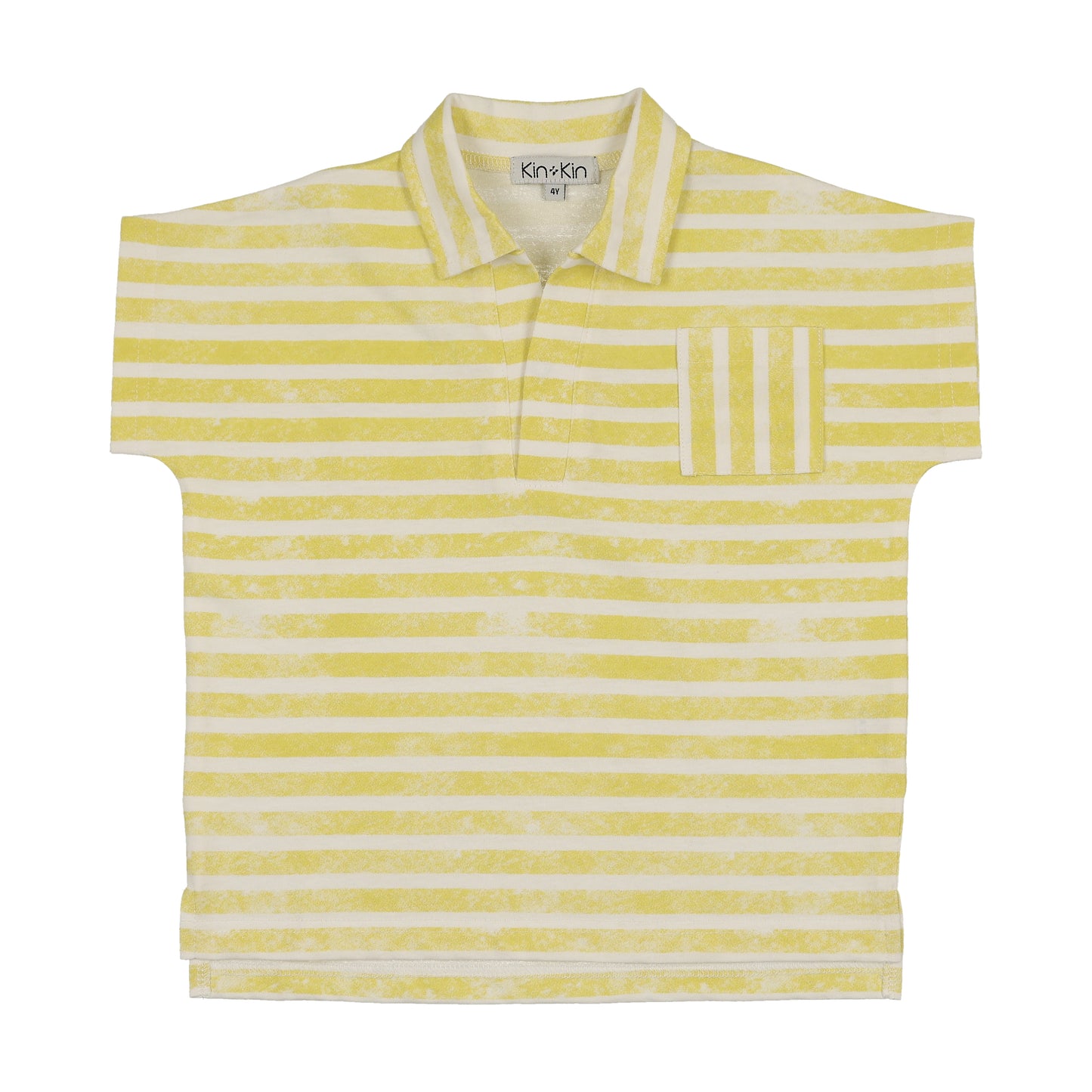 KIN & KIN NEON YELLOW STRIPE POLO