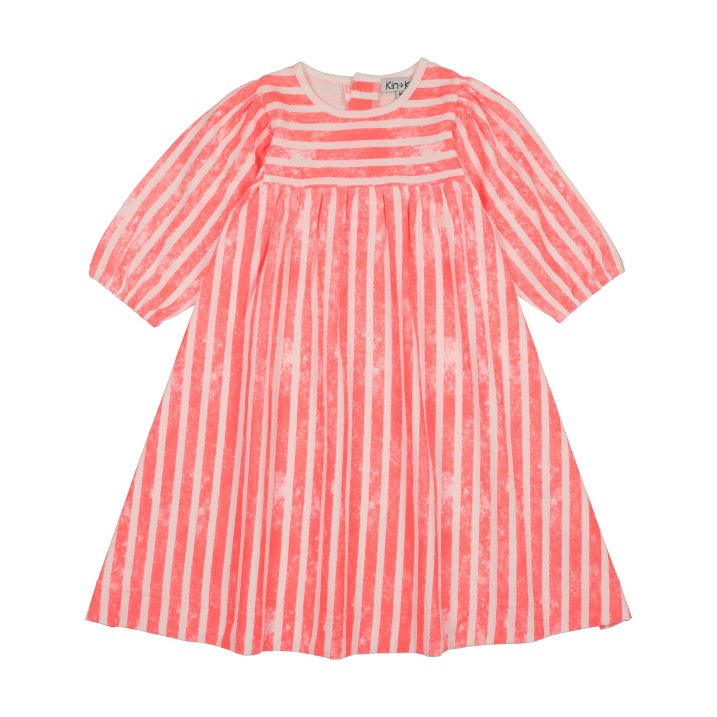 KIN & KIN NEON PINK STRIPE WAISTED DRESS