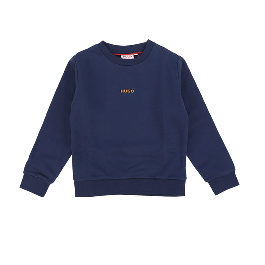 HUGO NAVY LOGO GRAPHIC SWEATSHIRT