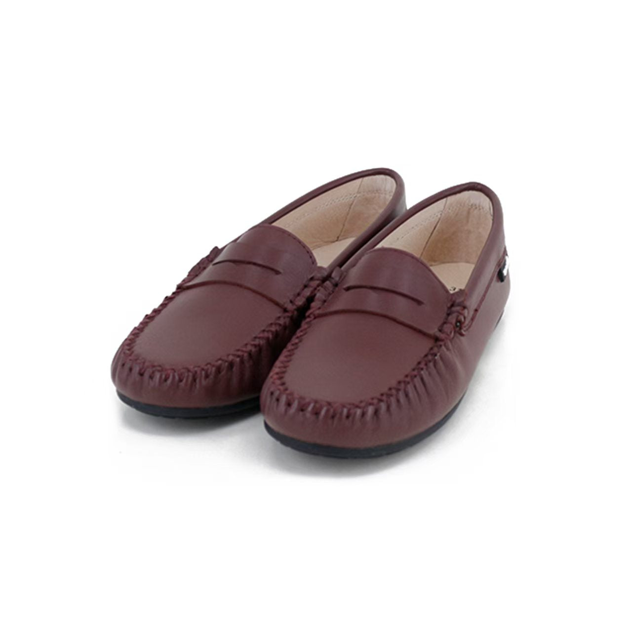 CAMILLE KIDS BURGUNDY LEATHER PENNY LOAFER