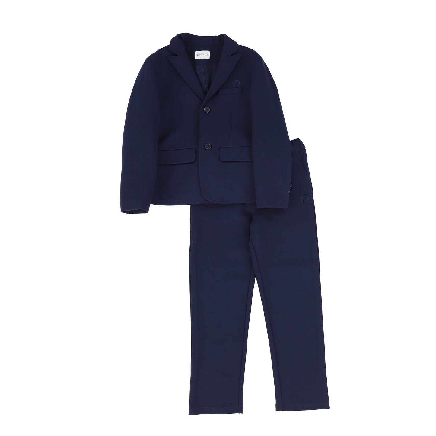 TRUSSARDI NAVY POCKET STRETCH SUIT