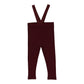 LIL LEGS BURGUNDY RIBBED SUSPENDER LEGGING [FINAL SALE]