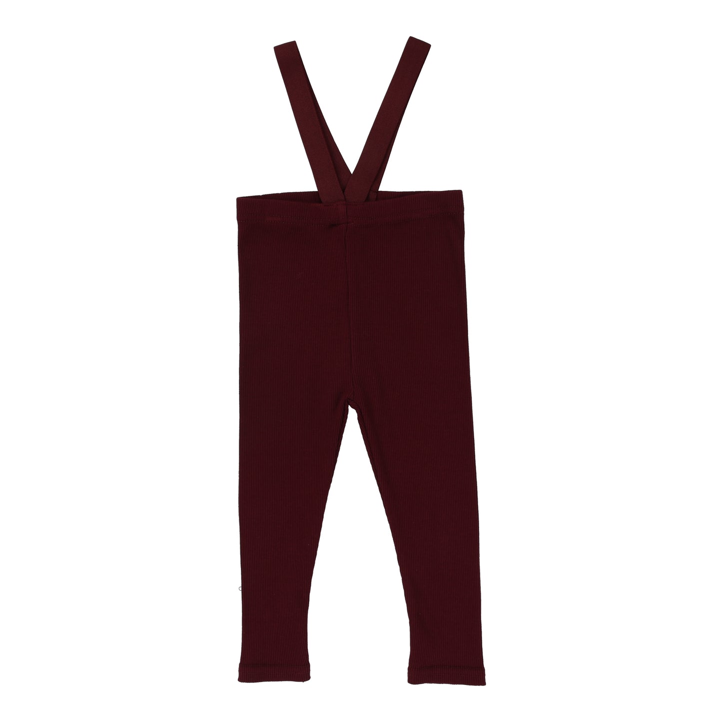 LIL LEGS BURGUNDY RIBBED SUSPENDER LEGGING [FINAL SALE]