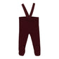 LIL LEGS BURGUNDY RIBBED SUSPENDER LEGGING [FINAL SALE]