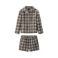 COCO BLANC SAND PLAID POCKET BLAZER SET