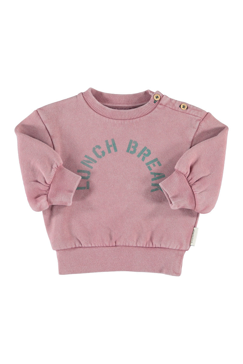 PIUPIUCHICK DUSTY ROSE WORDED SWEATSHIRT