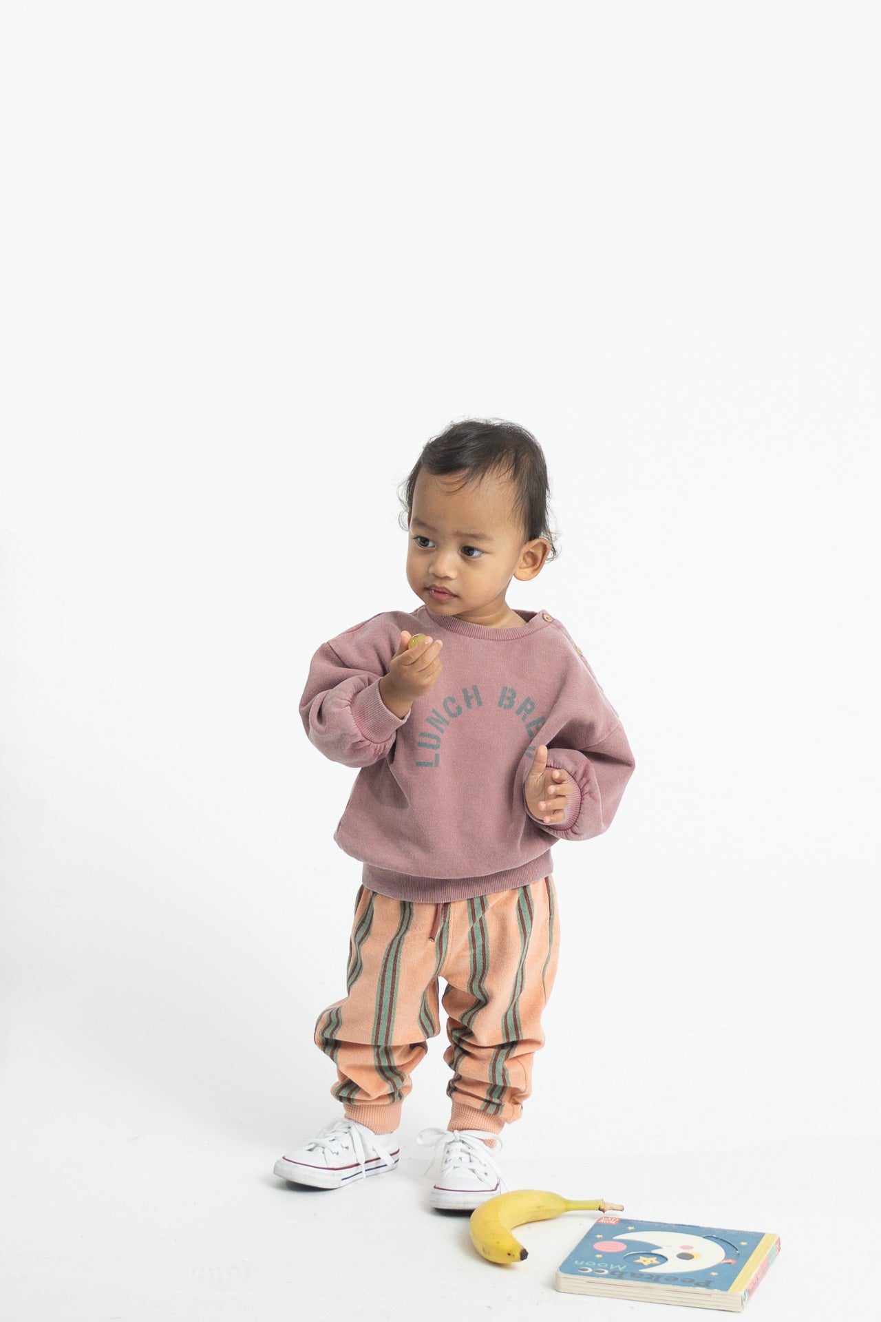 PIUPIUCHICK DUSTY ROSE WORDED SWEATSHIRT