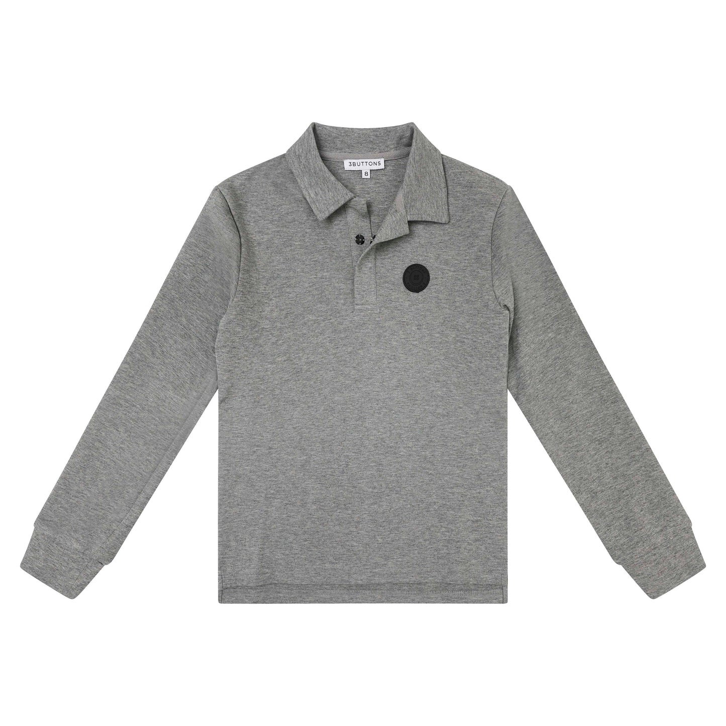 3 BUTTONS GREY POLO SWEATSHIRT