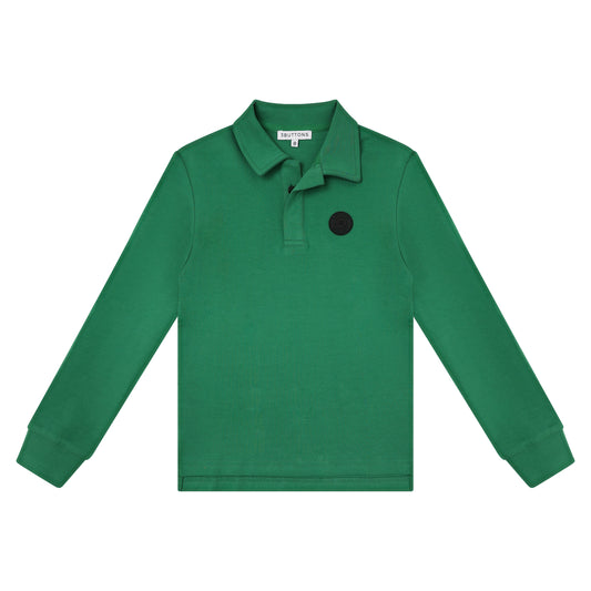 3 BUTTONS GREEN POLO SWEATSHIRT