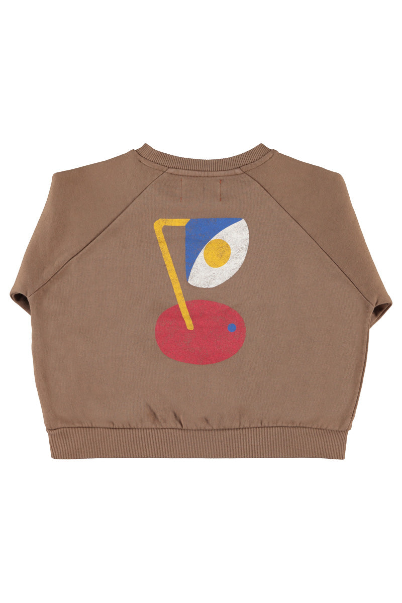 PIUPIUCHICK CHOCOLATE BROWN WORDED SWEATSHIRT