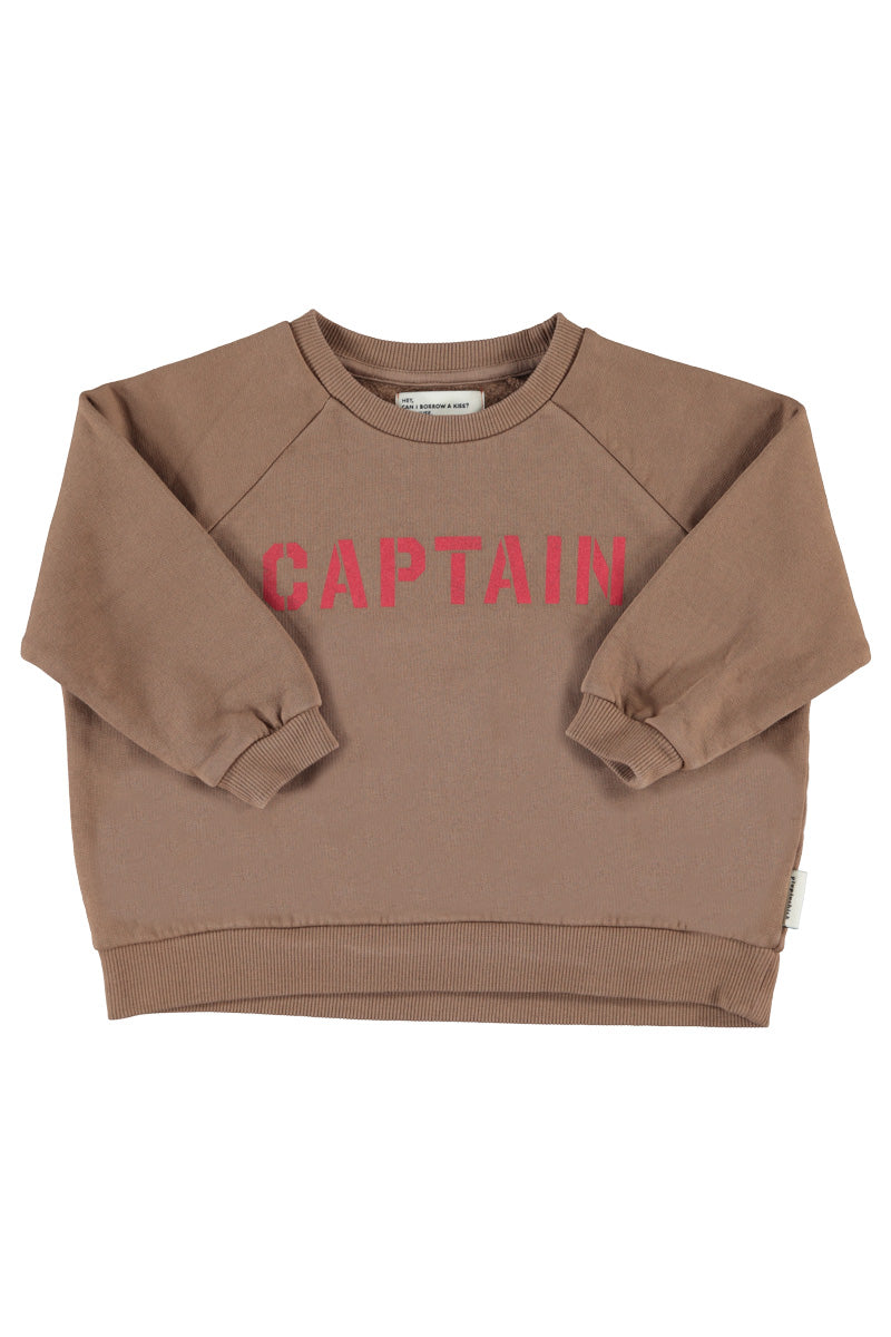PIUPIUCHICK CHOCOLATE BROWN WORDED SWEATSHIRT