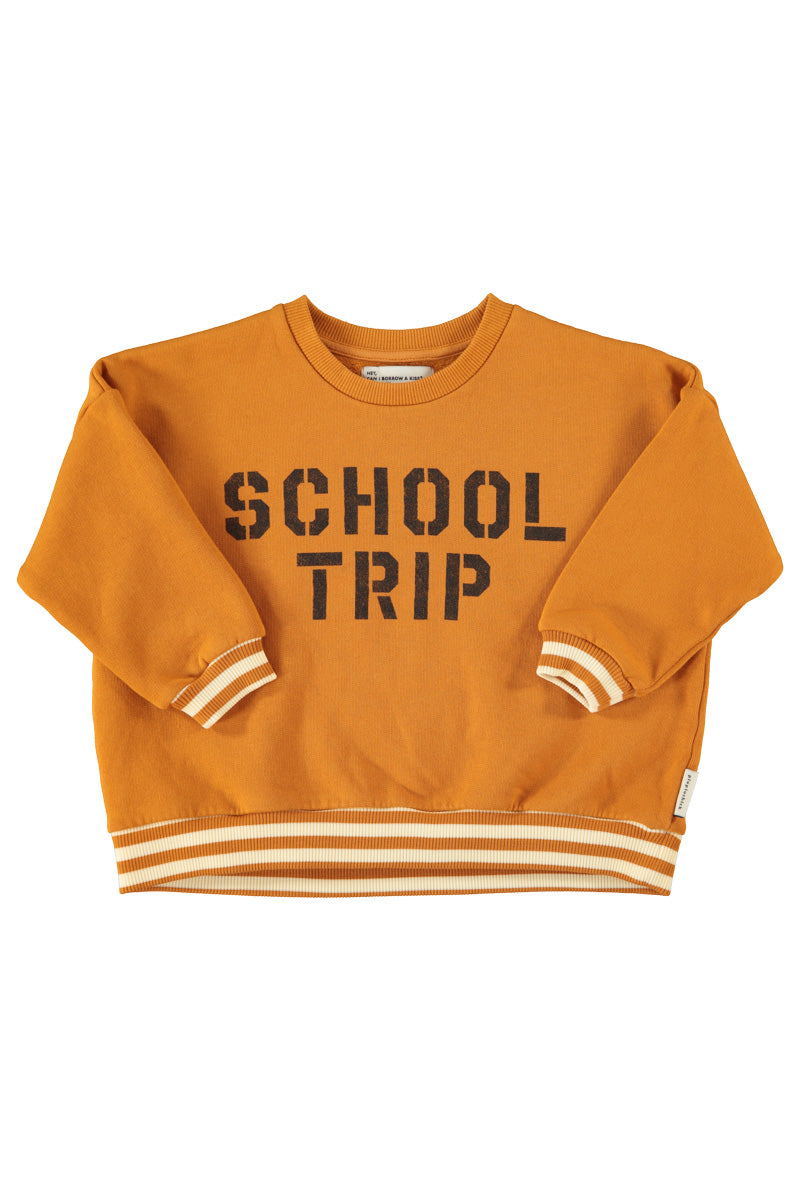 PIUPIUCHICK CAMEL STRIPED TRIM SWEATSHIRT