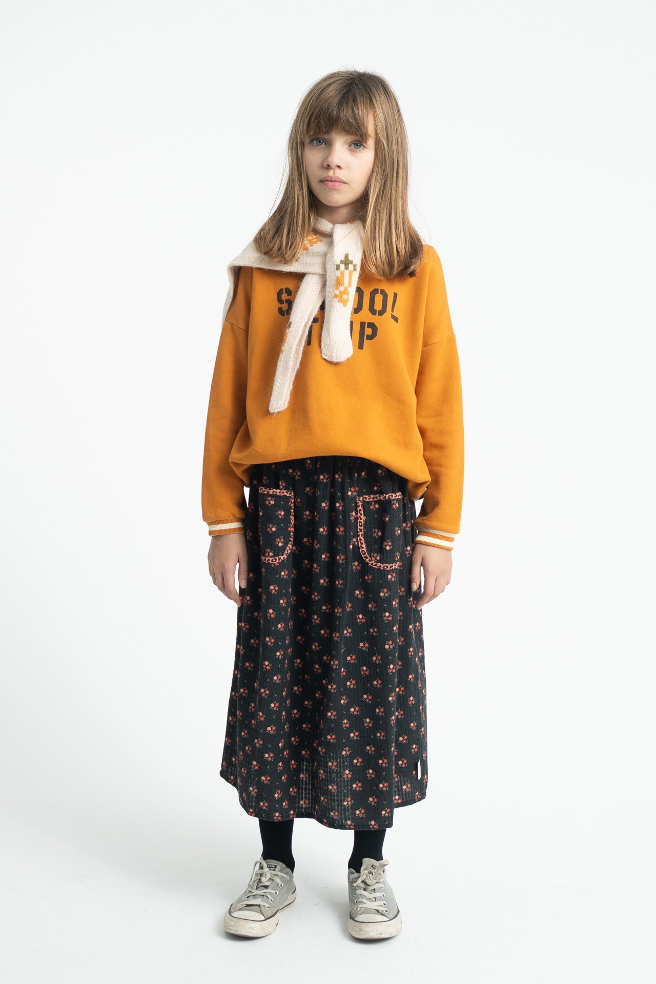 PIUPIUCHICK CAMEL STRIPED TRIM SWEATSHIRT
